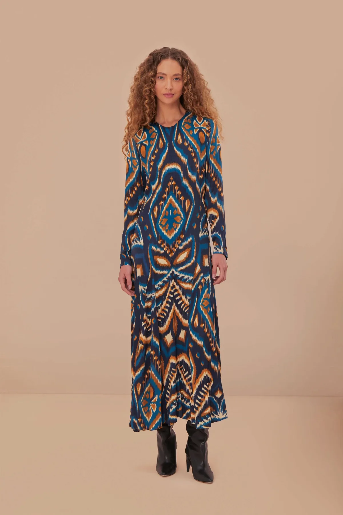 Pineapple Ikat Lenzing Ecovero Viscose Maxi Dress by FARM Rio
