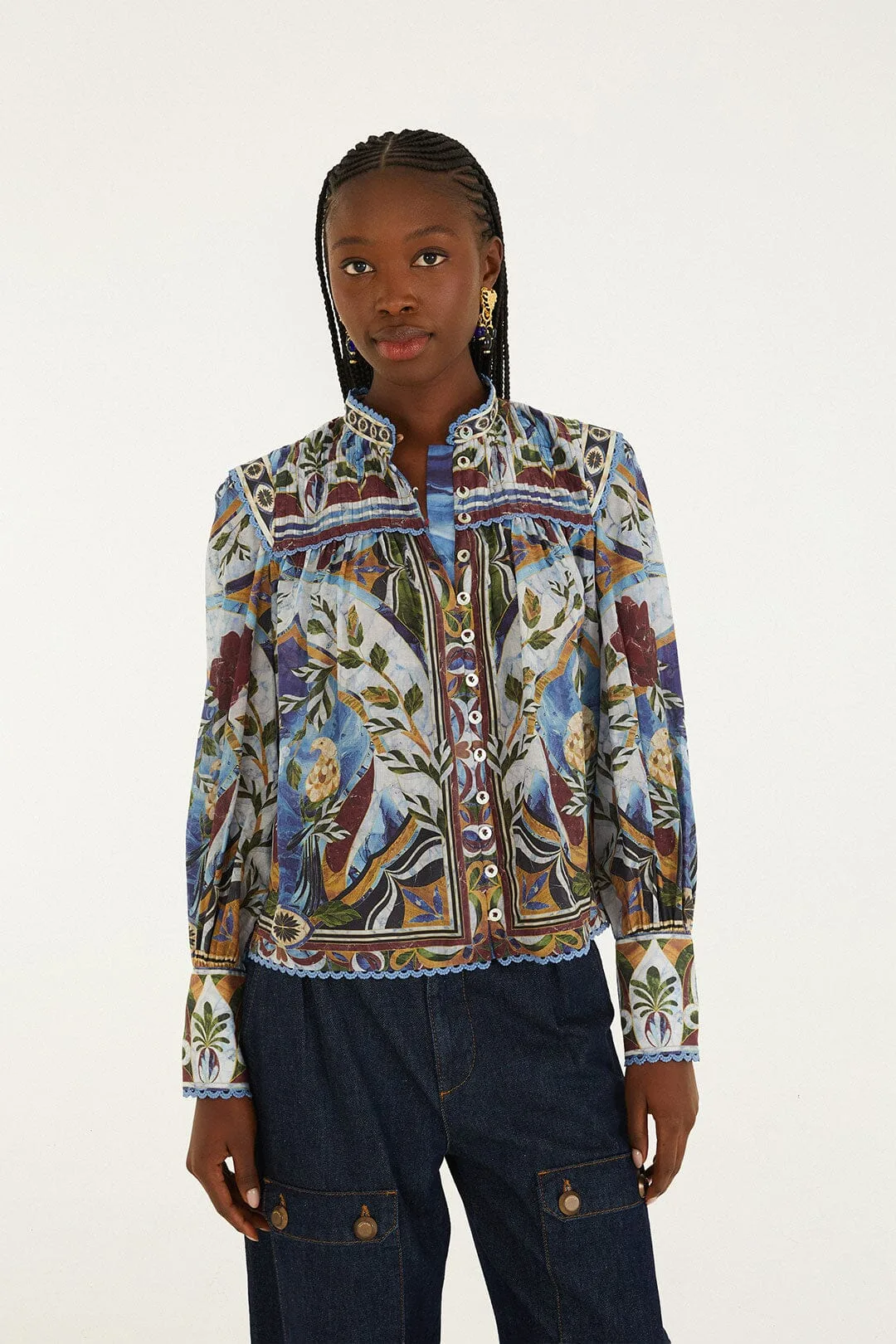Pietra Dura Tapestry Blouse by FARM Rio