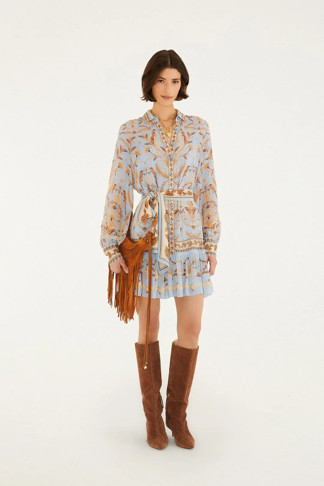 Blooming Garden Long Sleeve Mini Dress by FARM Rio