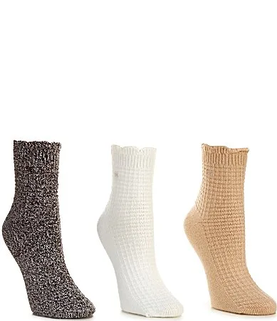 Super Soft Waffle Texture Knit Mid Calf Boot Socks 3 Pack by Sam Edelman