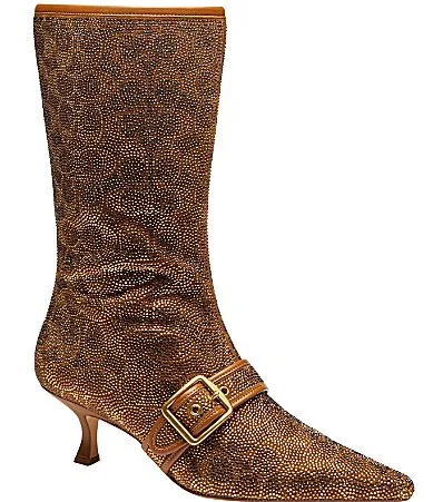 Margot Crystal Signature Kitten Heel Boots by Coach