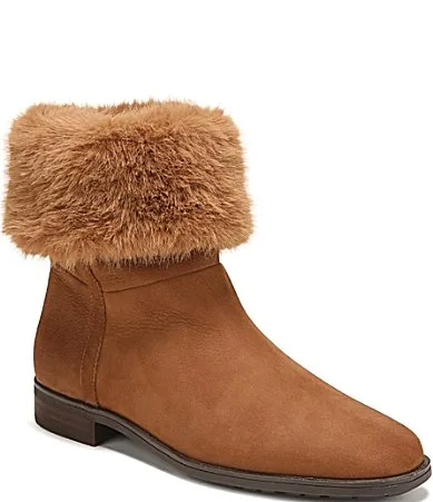 Katria Leather Faux Fur Cuff Booties by Sam Edelman