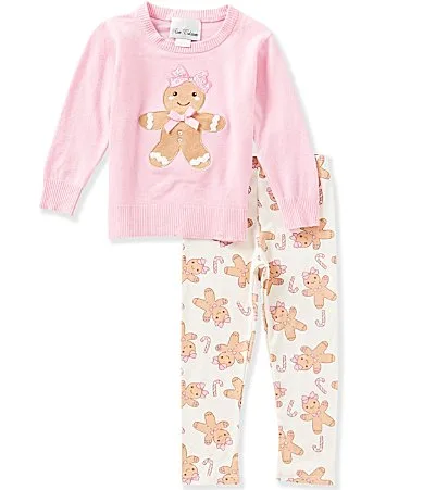 Long Sleeve Gingerbread Sweater Leggings Set by Rare Editions