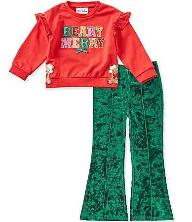 Long Sleeve Beary Merry Sweater Pants Set by Rare Editions