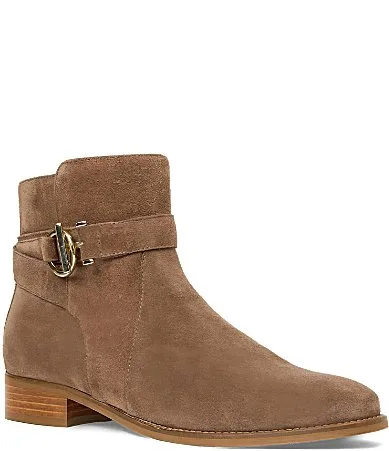 Silla Suede Criss Cross Buckle Ankle Booties by Aquatalia