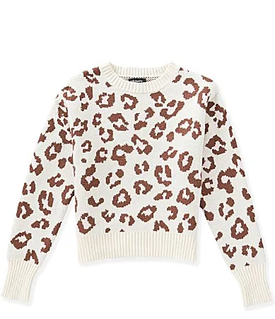 Long Sleeve Leopard Boxy Sweater by Originality