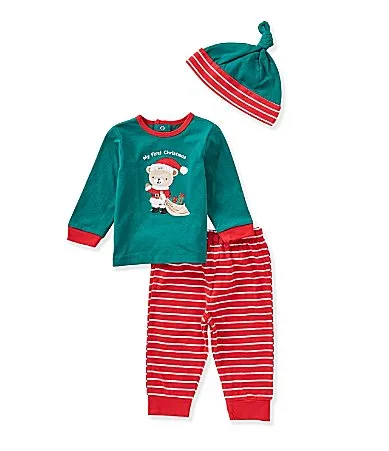 Long Sleeve Santa Bear Top Jogger Pants Set by Little Me