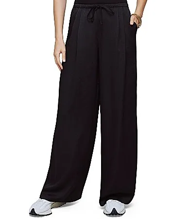 Valerie Pleated Satin Drawstring Pants by Splendid