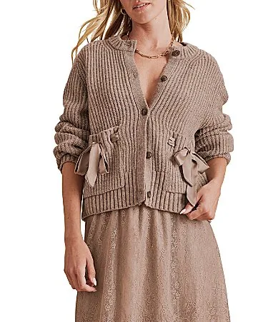 Selena Satin Tie Long Sleeve Cardigan by Splendid