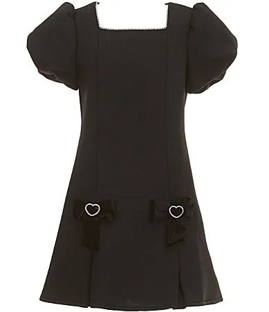Puffed-Sleeve Scuba-Knit Dress by Juliettenyc