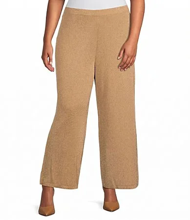 Lurex Knit Pull-On Sweater Pants by Anne Klein