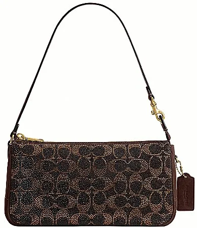 Plaza 25 Crystal Signature Suede Shoulder Bag by Coach