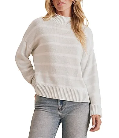 Nora Stripe Turtleneck Long Sleeve Sweater by Splendid