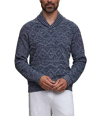 CozyChic Fair-Isle Shawl Collar Sweater by Barefoot Dreams