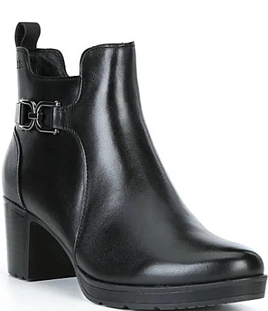Gloria 04 Leather Buckle Strap Ankle Booties by Josef Seibel