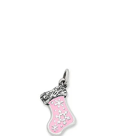 Enamel Christmas Stocking Charm - Sterling Silver/Pink by James Avery