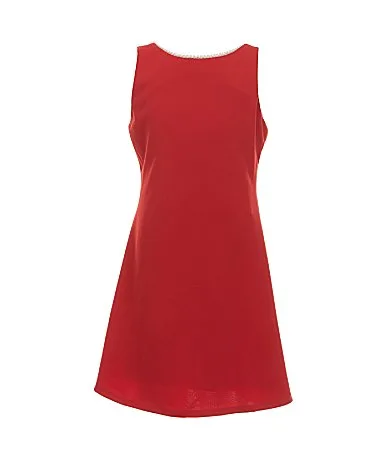 Scuba Crepe Pearl Bow Dress by Rare Editions