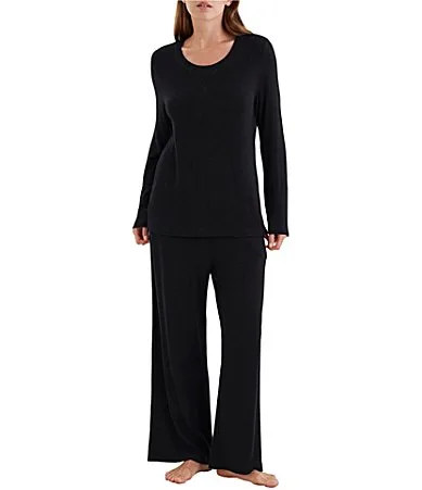 Long Sleeve Scoop Neck Jersey Knit Pajama Set by Papinelle