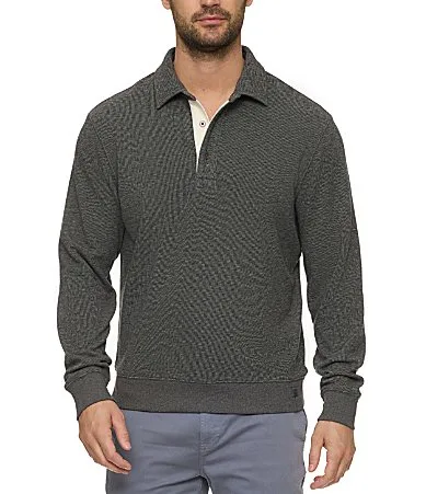 Long Sleeve Newton Fleeced Polo Shirt by Flag and Anthem