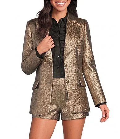 V-Neck Long Sleeve Single Breasted Blazer by A Loves a