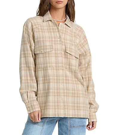 Coastal Breeze Plaid Oversized Shirt by Billabong