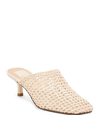 Pozey Raffia Kitten Heel Mules by Dolce Vita