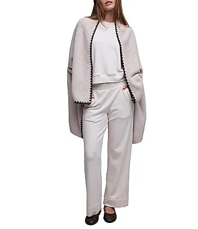 CozyChic Knit Ribbed Blanket Stitch Wrap Robe by Barefoot Dreams
