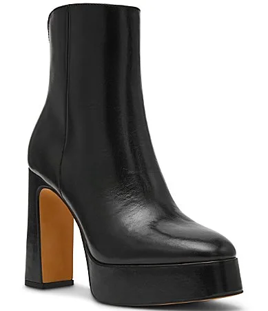 Lochlan Leather Platform Ankle Booties by Steve Madden