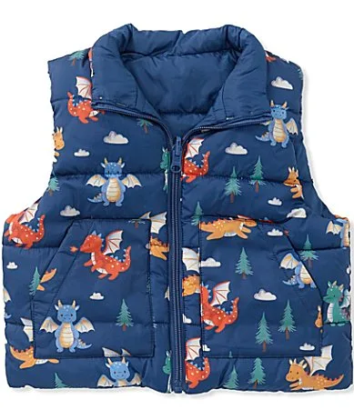 Sleeveless Padded Reversible Allover Print Vest by Purebaby
