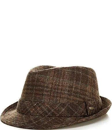 Micro Plaid Fedora Hat by Cremieux