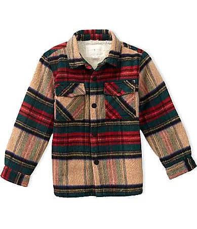 Plaid Sherpa Lined Shacket by Scene&heard