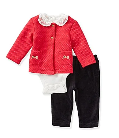 Long Sleeve Bows Cardigan 3-Piece Set by Little Me