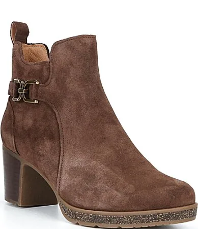 Gloria 04 Suede Buckle Strap Ankle Booties by Josef Seibel