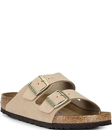 Arizona Soft Footbed Nubuck Slide Sandals by Birkenstock