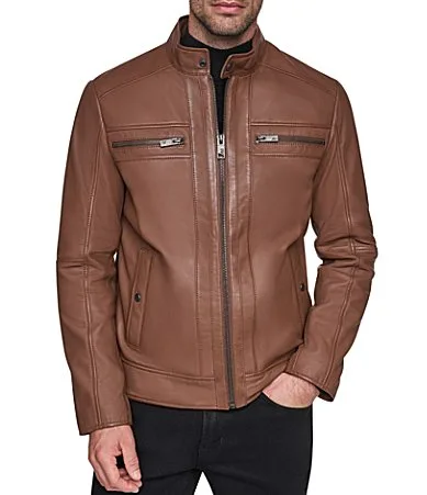 Hubbard Leather Racer Jacket by Andrew Marc