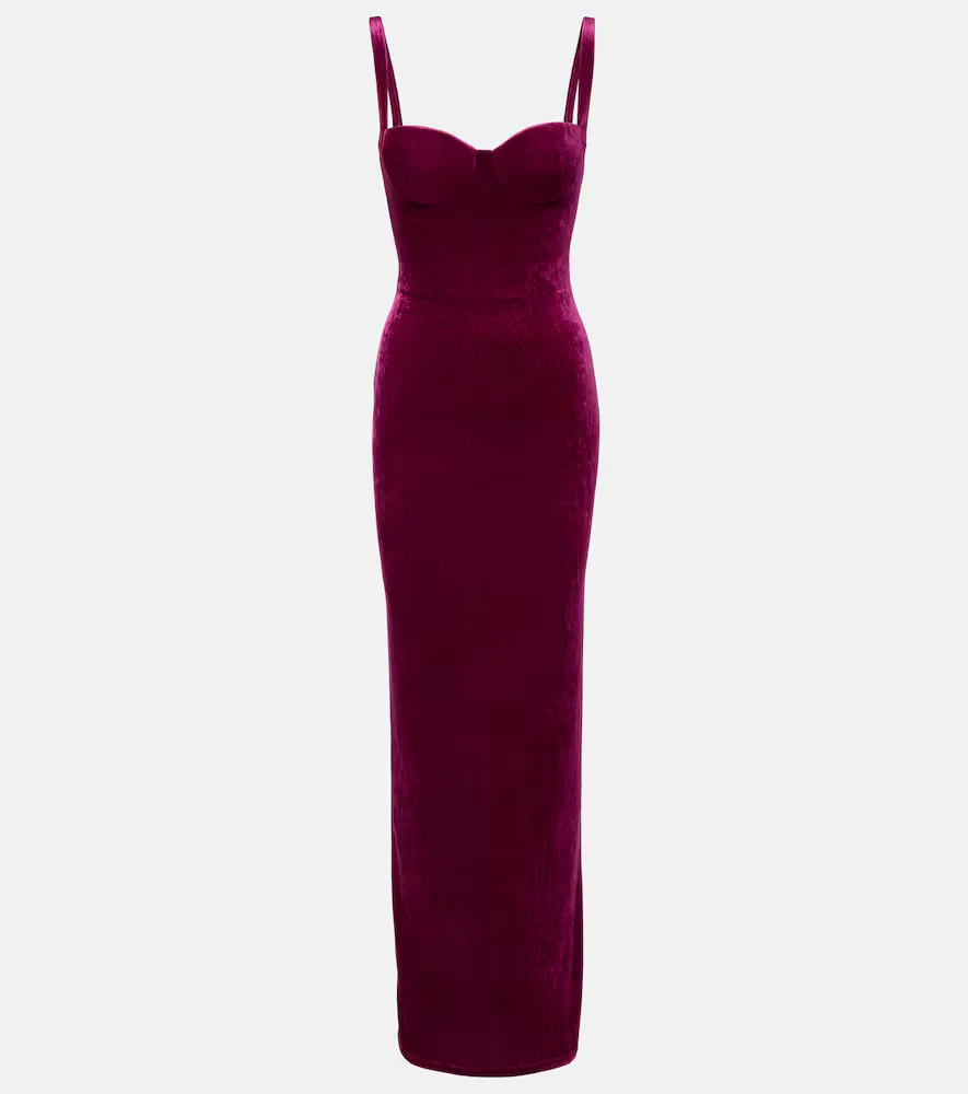 Open-Back Velvet Gown by Balenciaga