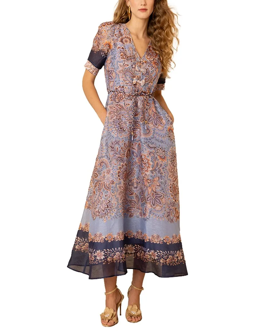 Aubrie Silk & Linen Maxi Dress by Hale Bob