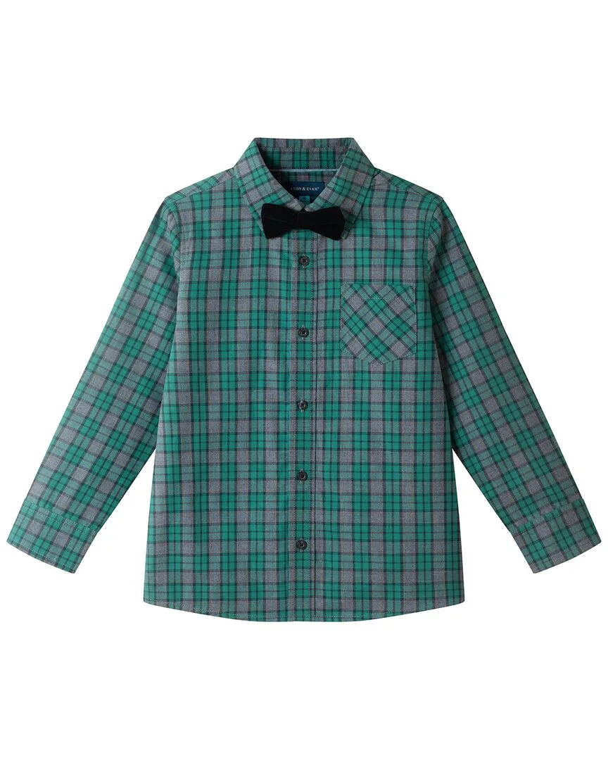 Plaid Button-Down & Bowtie Set by Andy & Evan