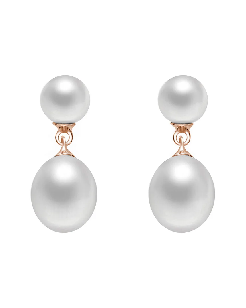 18K Rose Gold Vermeil 8.75Mm Pearl Earrings by Genevive