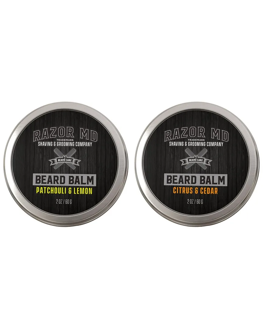 4Oz Beard Balm Gift Set - Citrus & Cedar, Patchouli & Lemon by Razor Md