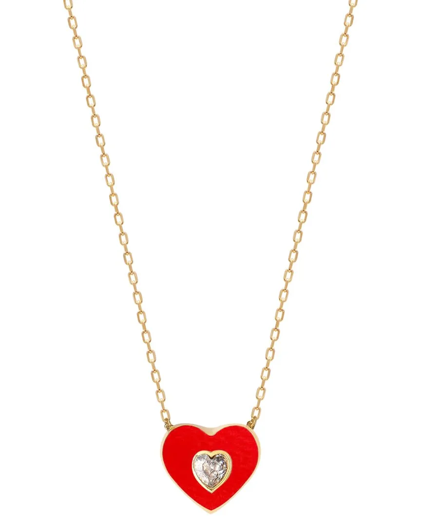 Color Forward 14K Vermeil Crystal & French Enamel Heart Necklace by Gabi Rielle
