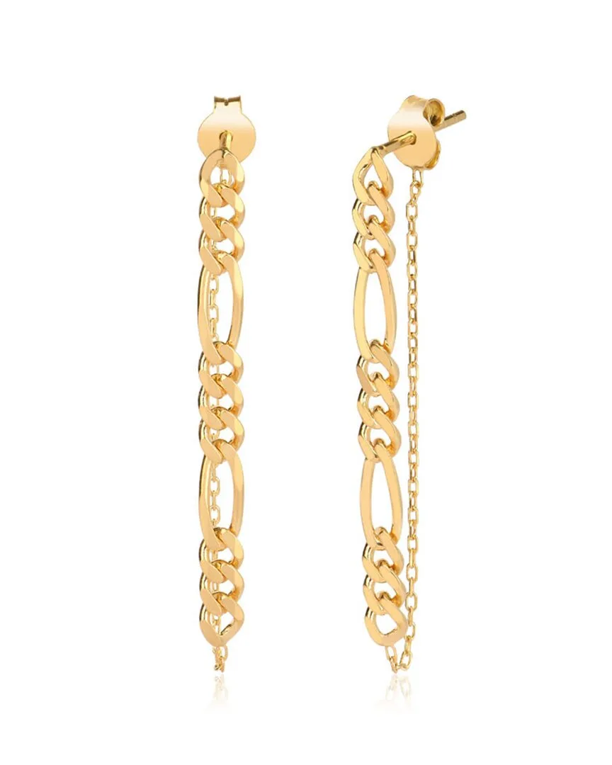 14K Over Silver Drop Earrings