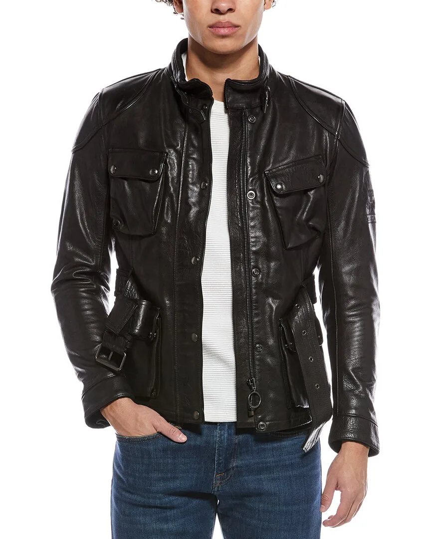 Trialmaster Leather Motorcycle Jacket by Belstaff