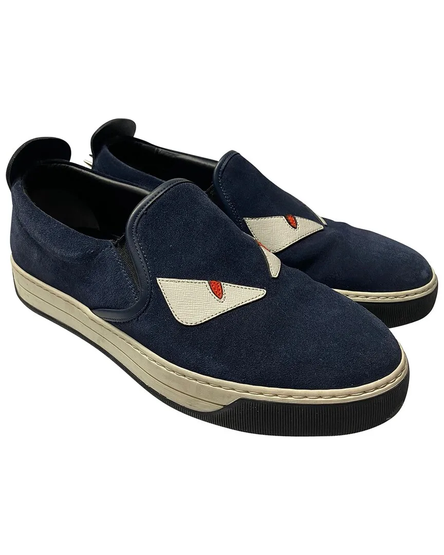 Suede Monster 3D Eyes Slip-On Sneaker (authentic Pre-Loved) by FENDI