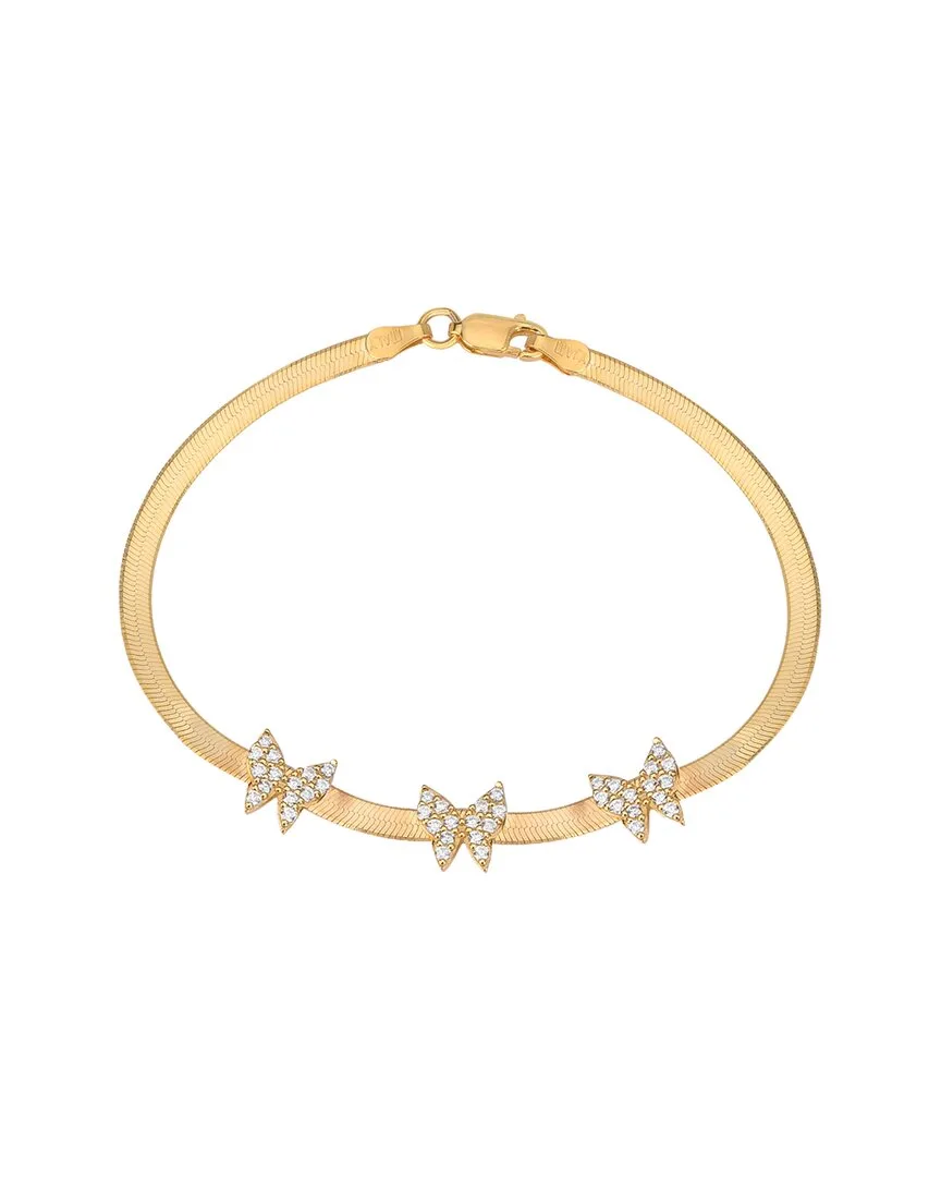 Love Is Declared 14K Over Silver Crystal Herringbone Butterfly Bracelet by Gabi Rielle