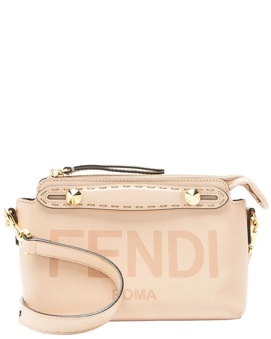 Beige Leather by the Way Logo Mini Bag (authentic Pre-Loved) by FENDI