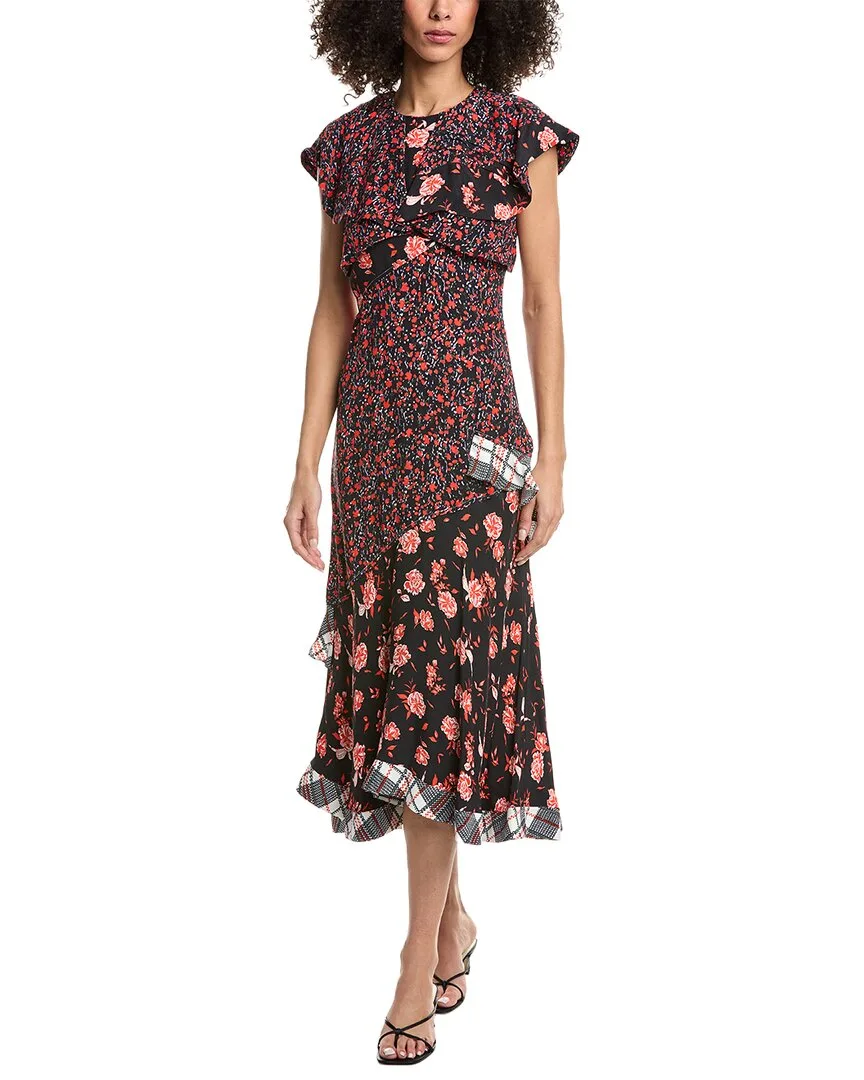 Floral Collage Ruffle Overlay Midi Dress by 3.1 Phillip Lim