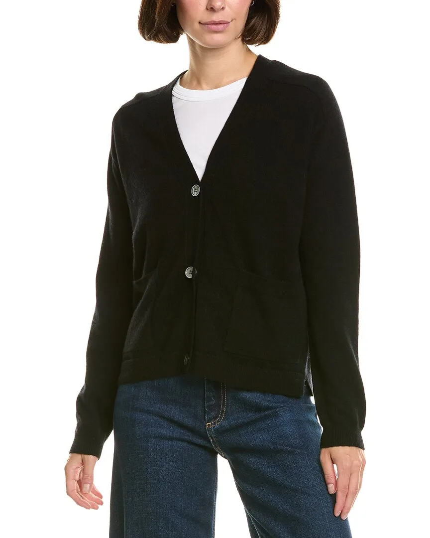 V-Neck 100% Cashmere Cardigan by Incashmere