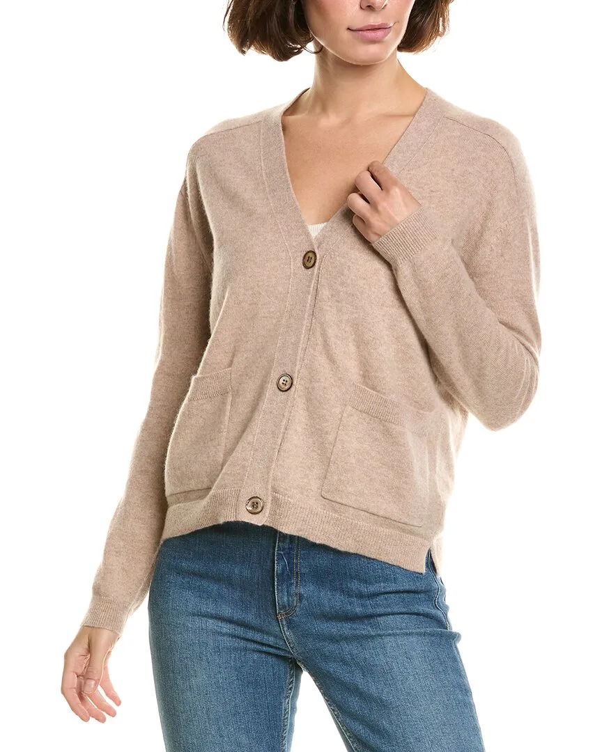 V-Neck 100% Cashmere Cardigan by Incashmere