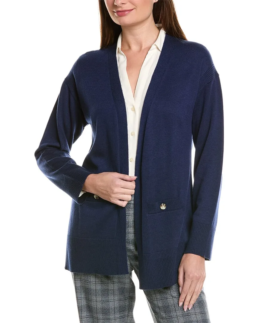 Side Slit Wool-Blend Cardigan by Jones New York